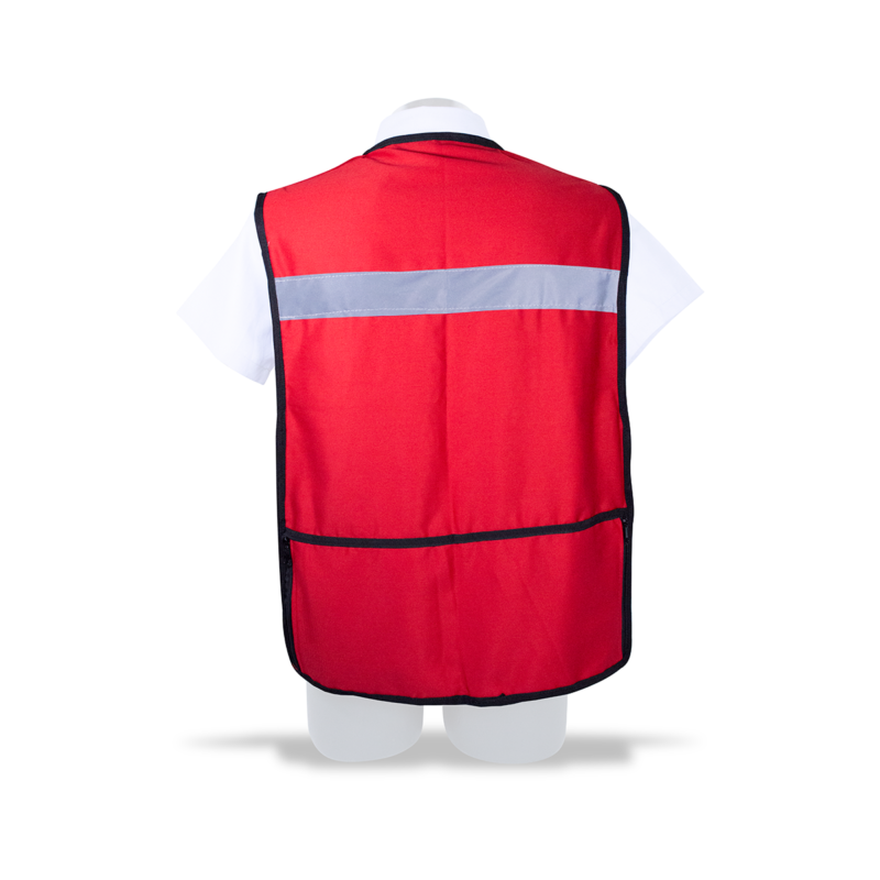 CHALECO DE GABARDINA BRIGADISTA ROJO